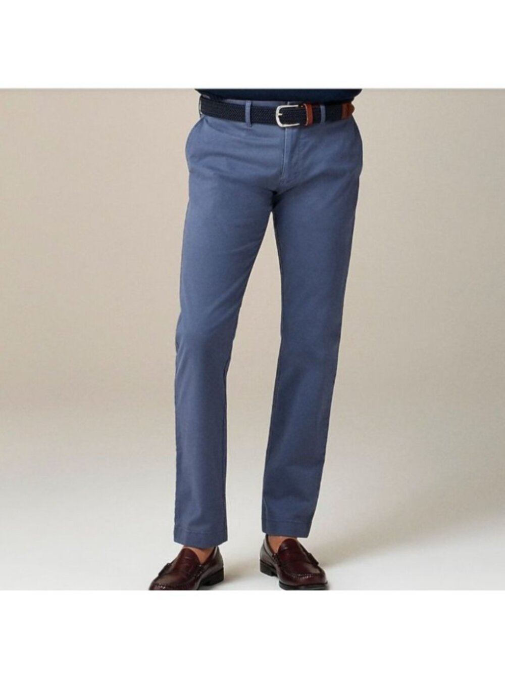 J.Crew 484 Slim-Fit Chino Pant Men's 36x33 Dusty Navy Stretch Office Work AR885